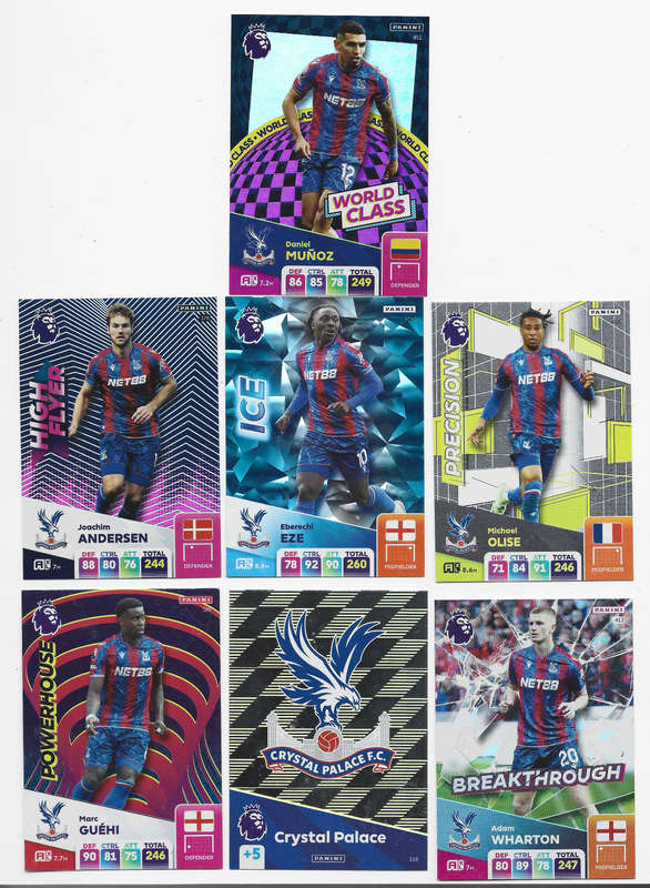 CRYSTAL PALACE FC  - PANINI English Premier League 2024/25 - COMPLETE TEAM SET of 24 CARDS