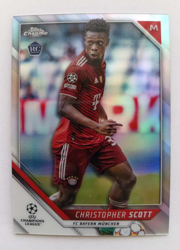 CHRISTOPHER SCOTT (Bayern Munch) - TOPPS CHROME Champ/League 2022 - CHROME ROOKIE TRADING CARD 177