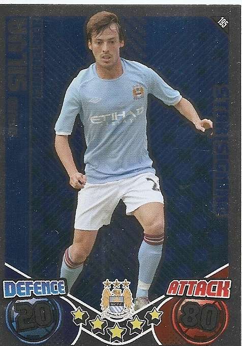 DAVID SILVA (Man. City)- TOPPS `MATCH ATTAX` 2011/2012 - FOIL `STAR SIGNING` TRADING CARD