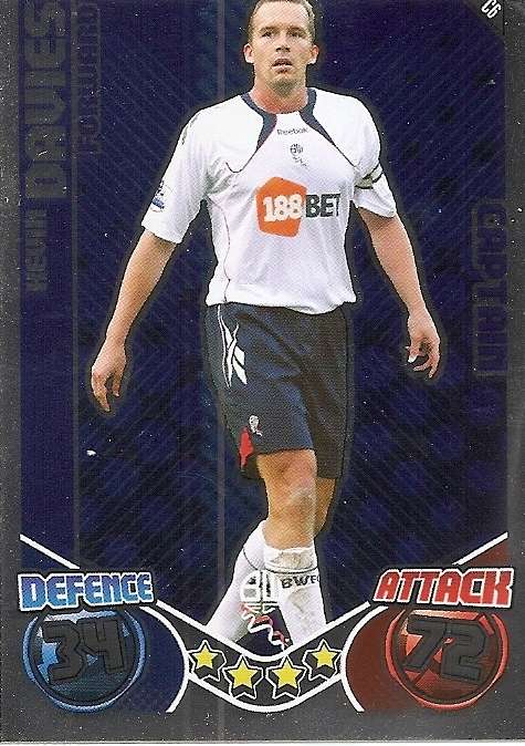 KEVIN DAVIES - TOPPS `MATCH ATTAX`EXTRA  2011 - FOIL `CAPTAIN` TRADING CARD C6