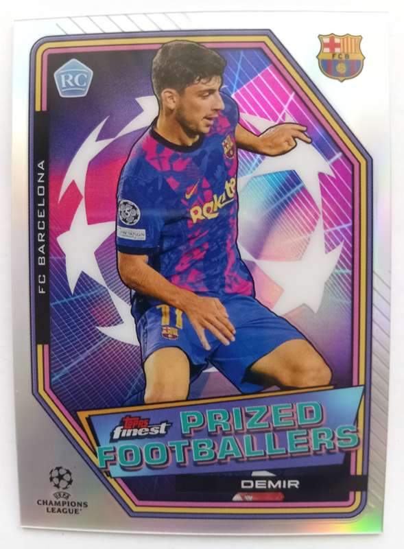 DEMIR (Barcelona) - TOPPS CHROME FINEST Champ./League 2022 - CHROME ROOKIE TRADING CARD PF20
