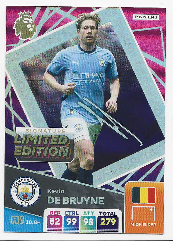 KEVIN DE BRUYNE - PANINI English Premier League 2024/25 - RARE "SIGNATURE LIMITED EDITION" CARD