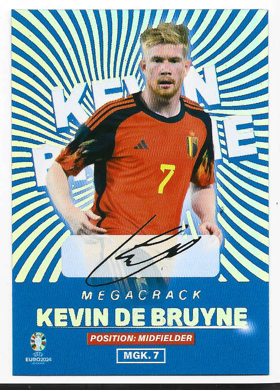 KEVIN DE BRUYNE - FLASH EDITION (Sp) UEFA EURO 2024 - RARE GENUINE "PRINTED AUTO" TRADING CARD