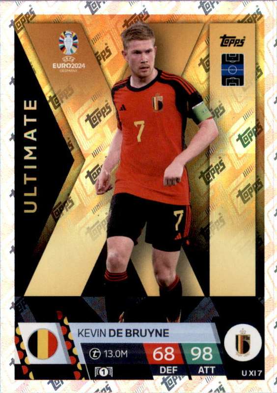 KEVIN DE BRUYNE - Topps `UEFA EURO 2024` Collection -  `ULTIMATE` Trading Card XI 7