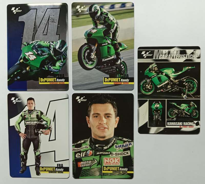 RANDY DePUNIET - MOTO GP 07 `PREZIOSI COLLECTION`  - RARE LOT of 5 FOIL TRADING CARDS