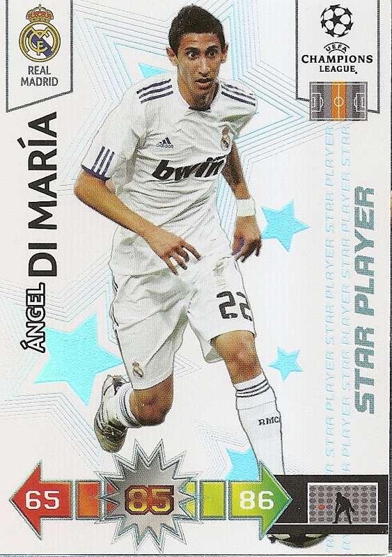 ANGEL DI MARIA - PANINI CHAMPIONS LEAGUE 2010/2011 COLLECTION - STAR PLAYER TRADING CARD