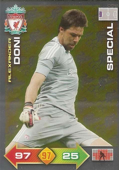 ALEXANDER DONI - PANINI LIVERPOOL 2011/12 COLLECTION - RARE  GOLD  "SPECIAL" TRADING CARD 59