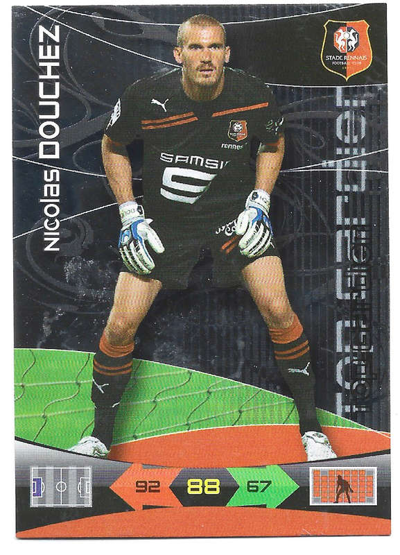 NICOLAS DOUCHEZ - PANINI FRENCH "LIGUE 1" 2010/2011 - FOIL  "GOAL STOPPER" TRADING CARD