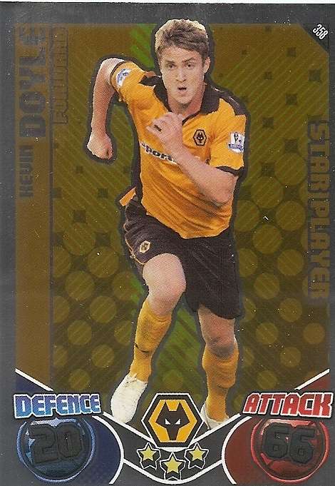 KEVIN DOYLE - TOPPS `MATCH ATTAX`2010/2011 - FOIL `STAR PLAYER` TRADING CARD 358
