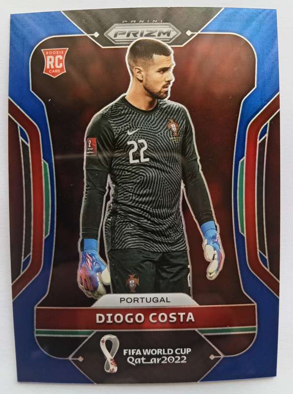 DIOGO COSTA (Portugal) - PANINI PRIZM WORLD CUP 2022 - ROOKIE BLUE CHROME TRADING CARD 196 of 299