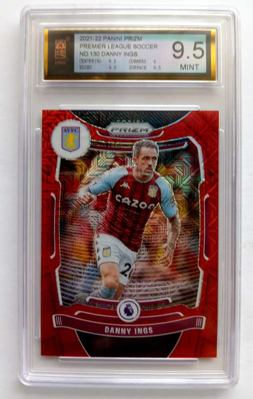 DANNY INGS (A.Villa) - PANINI PRIZM EPL 2021/22 - CERTIFIED PROOF RED MOJO Trading Card 125 of 159