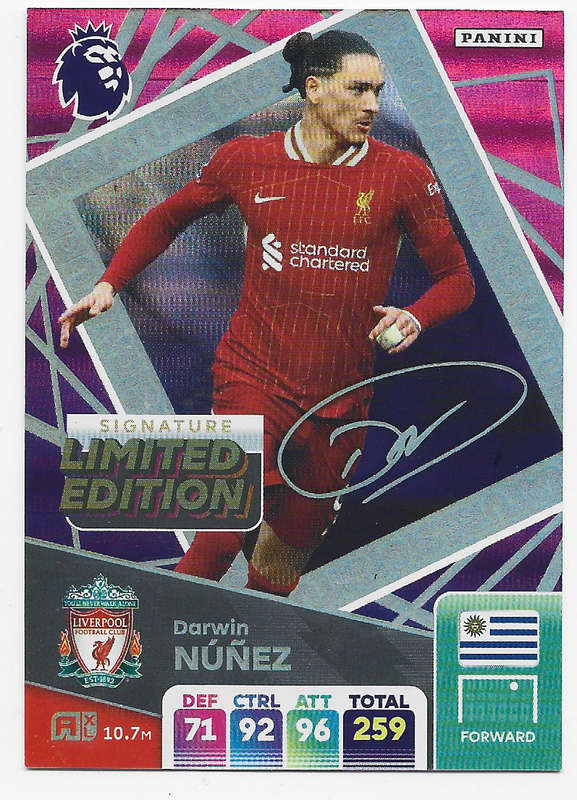 DARWIB NUNEZ - PANINI English Premier League 2024/25 - RARE "SIGNATURE LIMITED EDITION" CARD