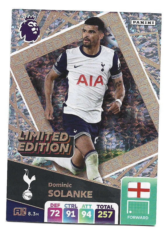 DOMINIC SOLANKE (Spurs) - PANINI Eng/Premier League 2024/25 - "LIMITED EDITION" TRADING CARD