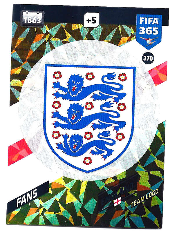 ENGLAND - PANINI `FIFA 365 2018` COLLECTION - FOIL `CLUB BADGE` TRADING CARD 370
