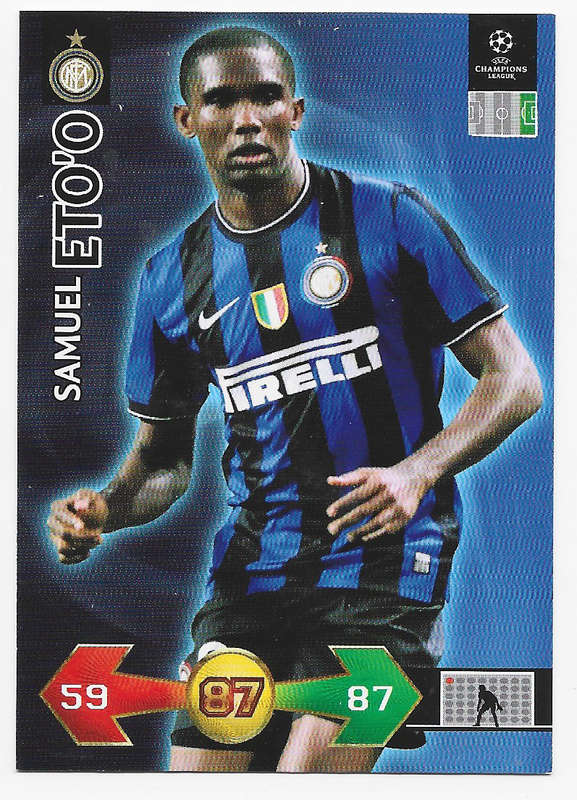 SAMUEL ETO'O (Inter) - PANINI CHAMPIONS LEAGUE `S/STRIKES` 2009/10 - `BASE` TRADING CARD