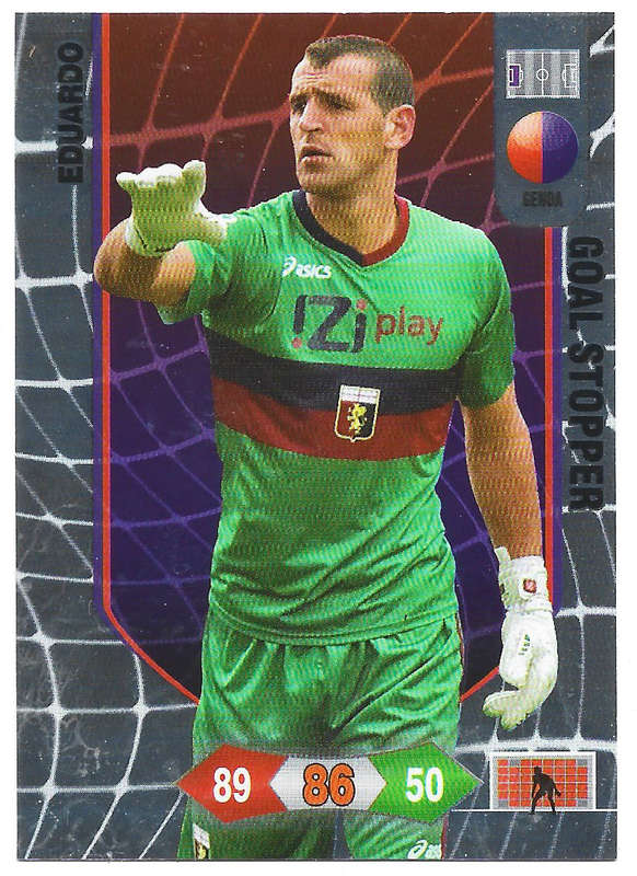 EDUARDO - PANINI CALCIATORI "SERIE A" 2010/2011 - FOIL  "GOAL STOPPER" TRADING CARD