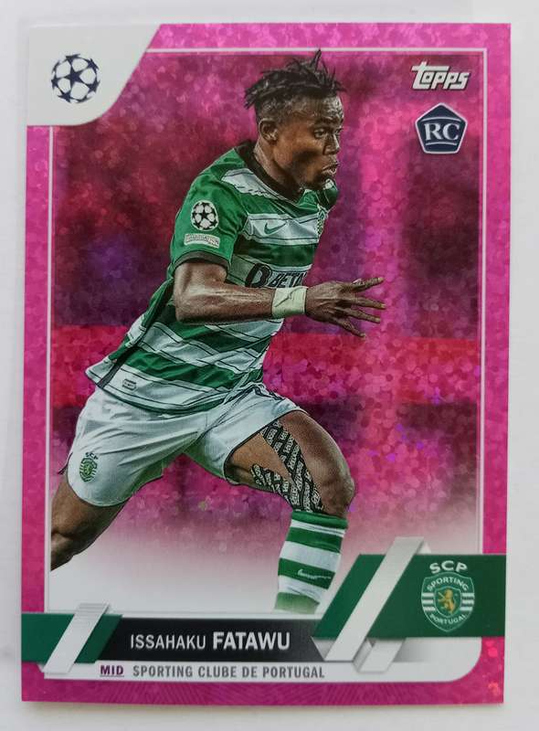 ISSA FATAWU (Sporting) - TOPPS Champ League 2023 - ROOKIE PINK SPARKLE TRADING CARD 119