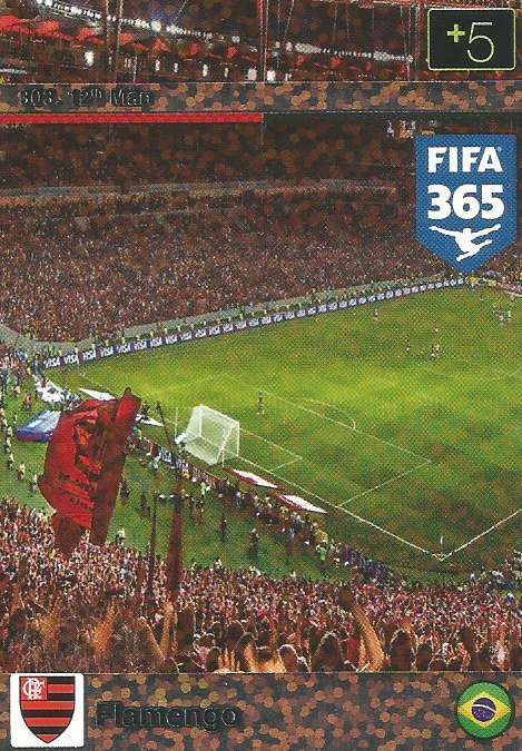 FLAMENCO - PANINI "FIFA 365" 2016 COLLECTION - FOIL "12th MAN" TRADING CARD 303