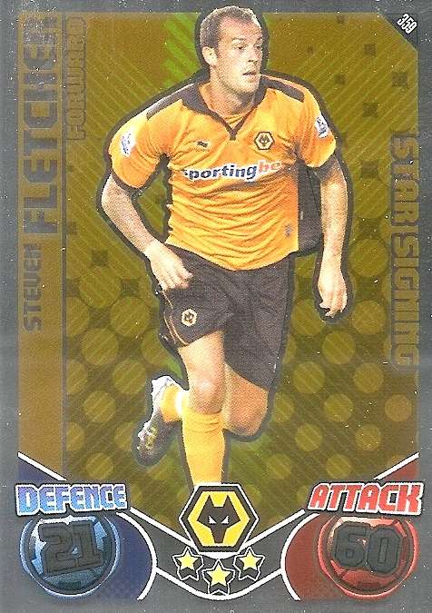 STEVEN FLETCHER - TOPPS `MATCH ATTAX`2010/2011 - FOIL `STAR SIGNING` TRADING CARD 359