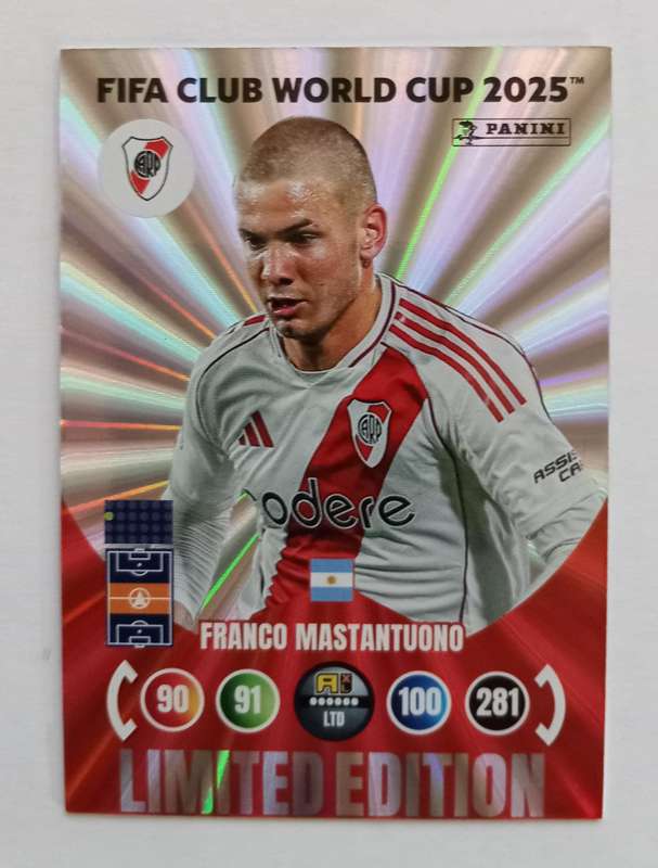 FRANCO MASTANTUONO - PANINI CLUB WORLD CUP 2025 - FOIL LIMITED EDITION TRADING CARD
