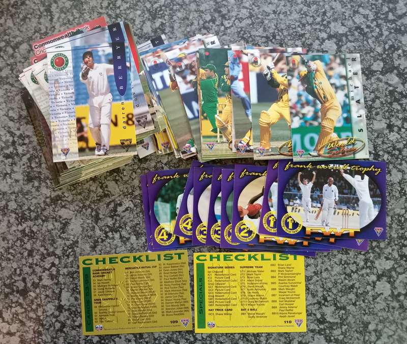 CRICKET CARD COLLECTION - FUTERA AUSTRALIA 1995 CRICKET CARDS - Complete 110 Trading Card Set