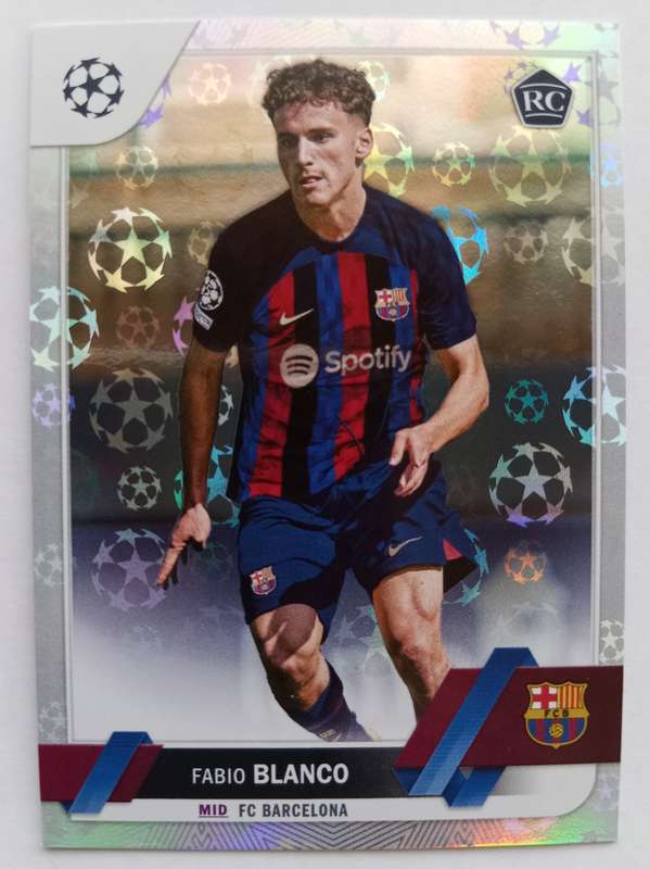 FABIO BLANCO (Barcelona) - TOPPS CHROME Champ./League 2023 - CHROME ROOKIE TRADING CARD 172