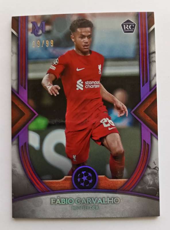 FABIO CARVALHO (Liverpool) - TOPPS MUSEUM C/League COLLECTION 2023 - ROOKIE TRADING CARD 29 of 99