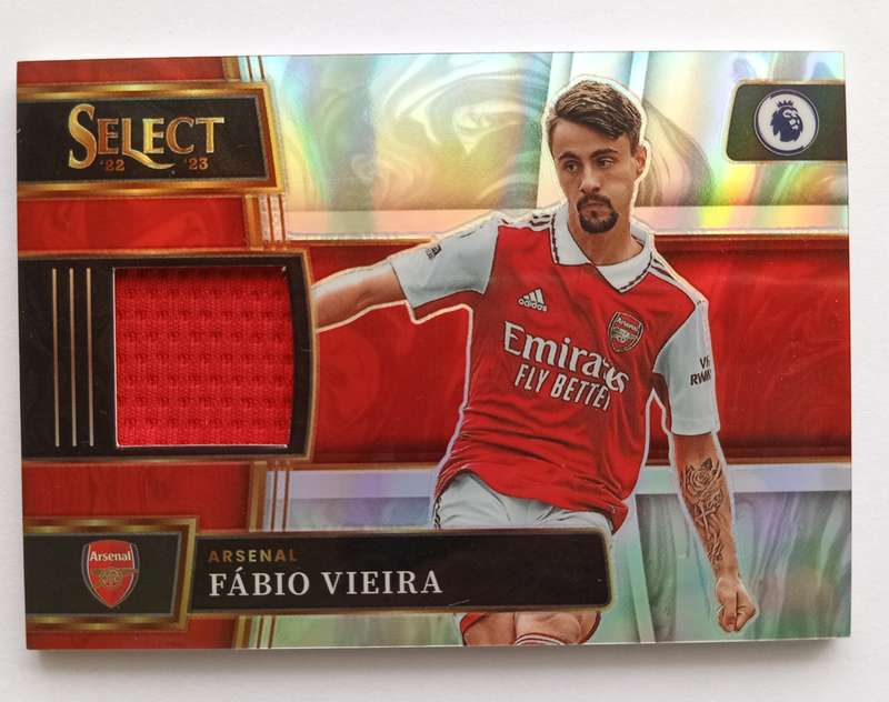 FABIO VIEIRA (Arsena)  - PANINI SELECT EPL PRIZM 2022/23 - CERTIFIED MEMORABILIA TRADING CARD