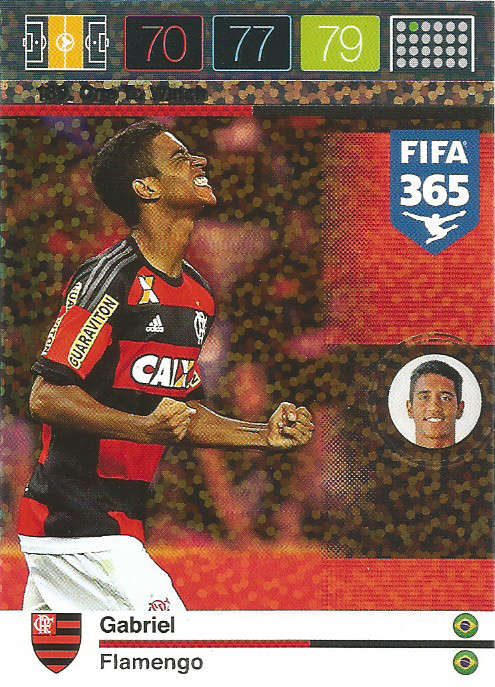 GABRIEL - PANINI "FIFA 365" 2016 COLLECTION - FOIL "ONE to WATCH" TRADING CARD 189