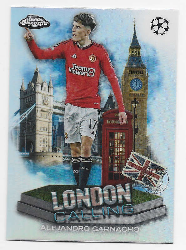 ALEJANDRO GARNACHO - TOPPS CHROME CHAMPIONS LEAGUE 2023/2024 - "LONDON CALLING"  TRADING CARD LC9