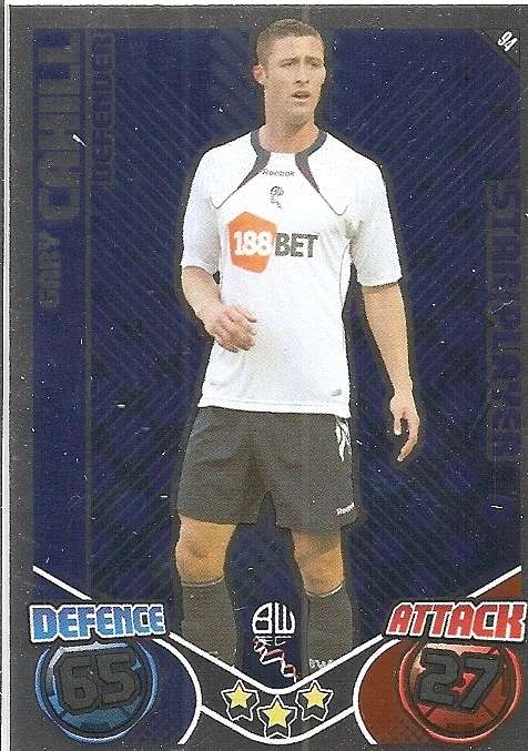 GARY CAHILL  - TOPPS `MATCH ATTAX` 2011/2012 - FOIL `STAR PLAYER` TRADING CARD