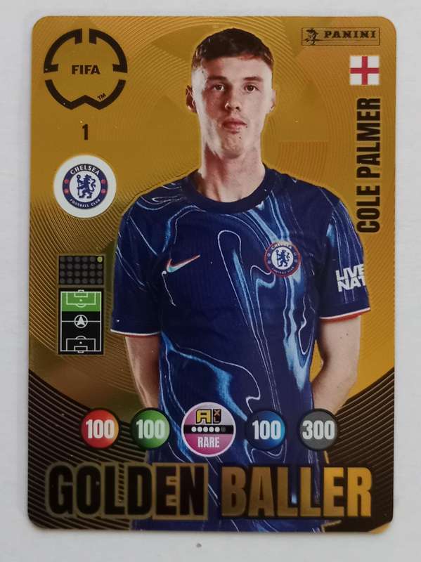 COLE PALMER - PANINI CLUB WORLD CUP 2025 - RARE GOLD FOIL GOLDEN BALLER TRADING CARD 1