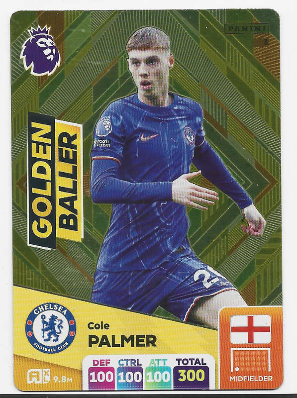 COLE PALMER - PANINI English Premier League 2024/25 - RARE `GOLDEN BALLER` TRADING CARD 3