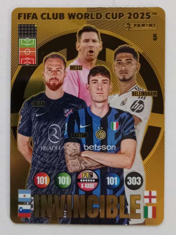 INVINCIBLE - PANINI CLUB WORLD CUP 2025 - RARE GOLD FOIL GOLDEN BALLER TRADING CARD 5