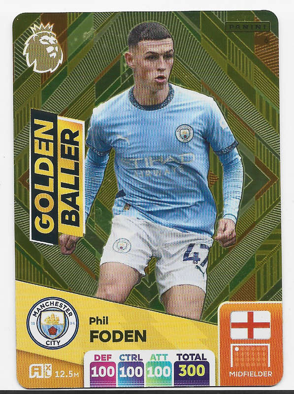 PHIL FODEN - PANINI English Premier League 2024/25 - RARE `GOLDEN BALLER` TRADING CARD 6