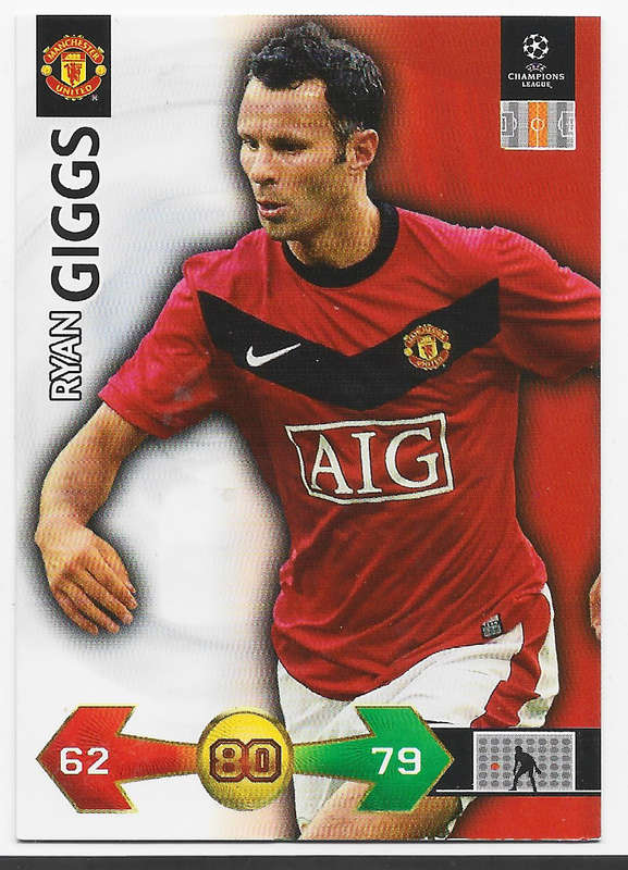 RYAN GIGGS (Man. United) - PANINI CHAMPIONS LEAGUE `S/STRIKES` 2009/10 - `BASE` TRADING CARD