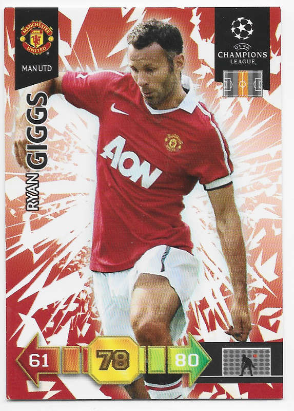 RYAN GIGGS (Man. United) - PANINI `CHAMPIONS LEAGUE` 2010/11 - `BASE` TRADING CARD
