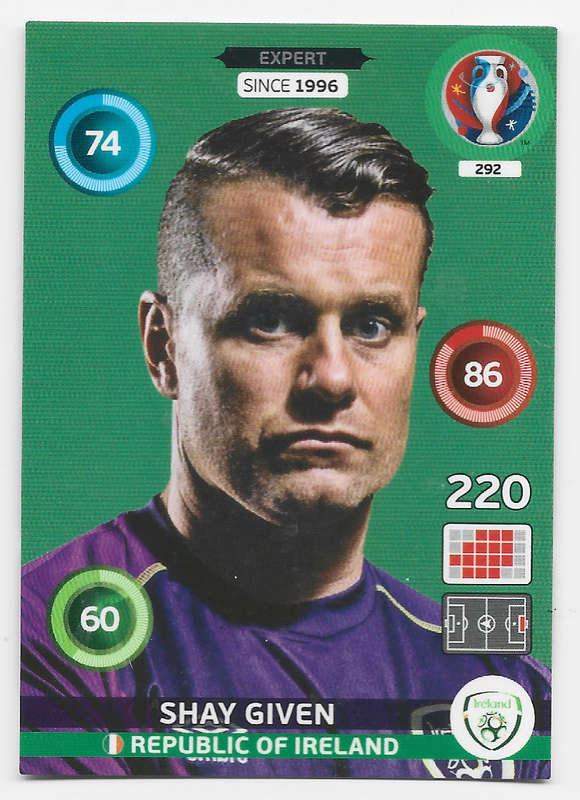 SHAY GIVEN - PANINI "UEFA EURO 2016" COLLECTION -   `EXPERT` TRADING CARD