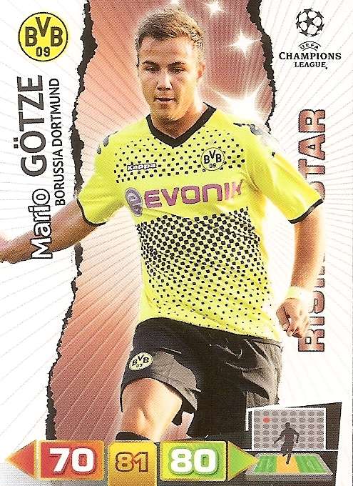 MARIO GOTZE - PANINI CHAMPIONS LEAGUE 2011/12 - `RISING STAR` TRADING CARD