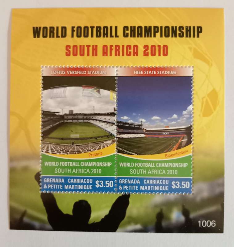 GRENADA - FIFA WORLD CUP SOUTH AFRICA 2010 STAMP SHEETS - SET of 2 STAMP MINIATURE SHEETS - Group E