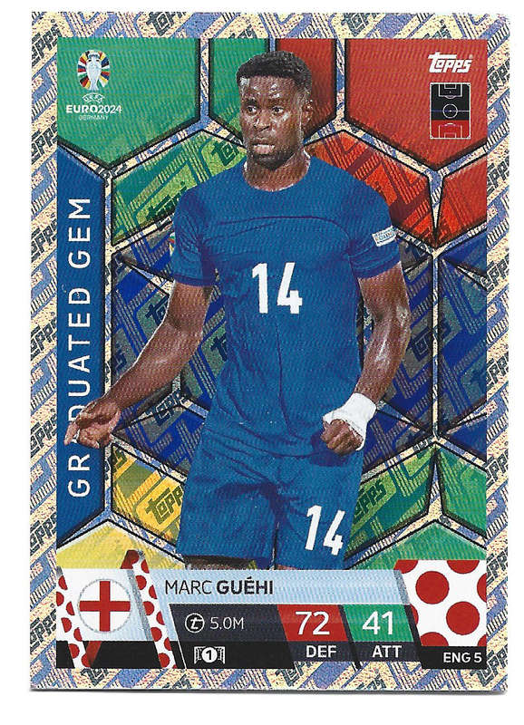 MARC GUEHI - Topps `UEFA EURO 2024` Collection - FOIL`GRADUATED GEM` Trading Card ENG5