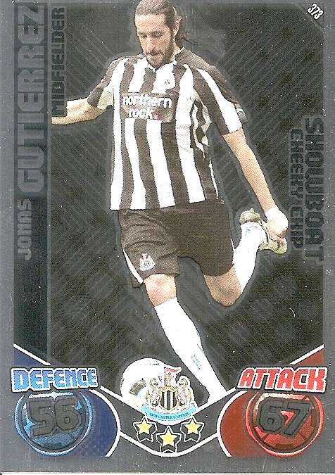 JONAS GUTIERREZ - TOPPS `MATCH ATTAX` 2011/2012 - FOIL `SHOWBOAT` TRADING CARD 373