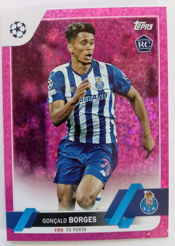 GONCALO BORGES (FC Porto) - TOPPS Champ League 2023 - ROOKIE PINK SPARKLE TRADING CARD 134