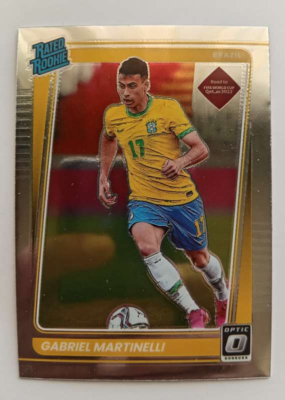GABRIEL MARTINELLI (Brazil)- PANINI DONRUSS OPTIC CHROME 2021/22 -  RATERD ROOKIE CHROME CARD 182