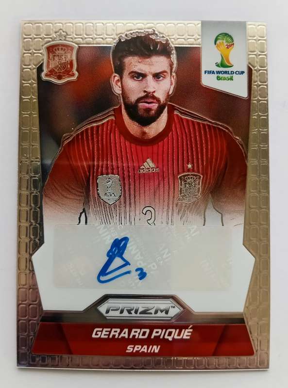 GERARD PIQUE - PANINI PRIZM FIFA WORLD CUP 2014 - RARE `CERTIFIED AUTOGRAPH` TRADING CARD S-GP