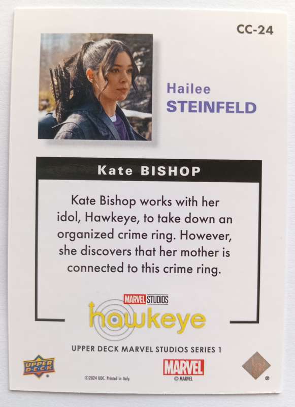 HAILEE STEINFIELD - MARVEL STUDIOS HAWKEYE the Movie 2024 - KATE BISHOP SIGNATURE SERIES CARD CC24