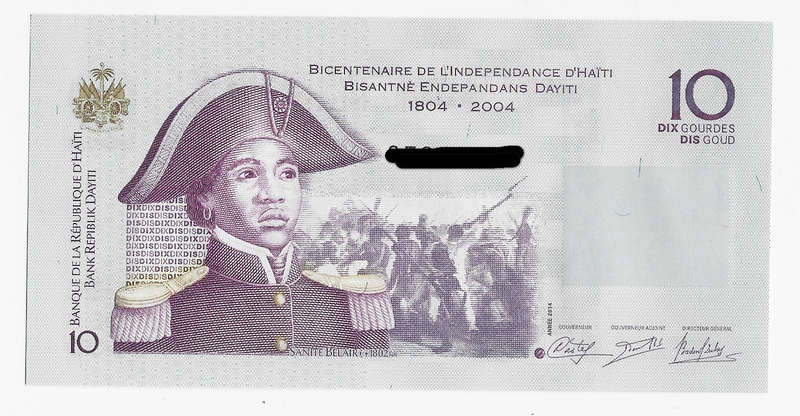 HAITI REPUBLICAN BANK  - 10 GOURDES BANK NOTE 2010/2014 - NOTE in UNC CONDITION A