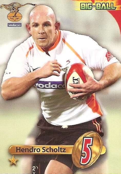 BIG BALL 2010 RUGBY COLLECTION - HENDRO SCHOLTZ  BASE TRADING CARD CH13