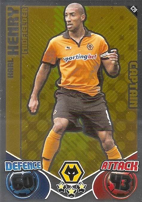 KARL HENRY - TOPPS `MATCH ATTAX`EXTRA  2011 - FOIL `CAPTAIN` TRADING CARD C20