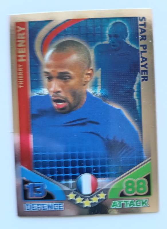 THIERY HENRY - TOPPS MATCH ATTAX `FIFA WORLD CUP 2010 - FOIL STAR PLAYER - UK EDITION